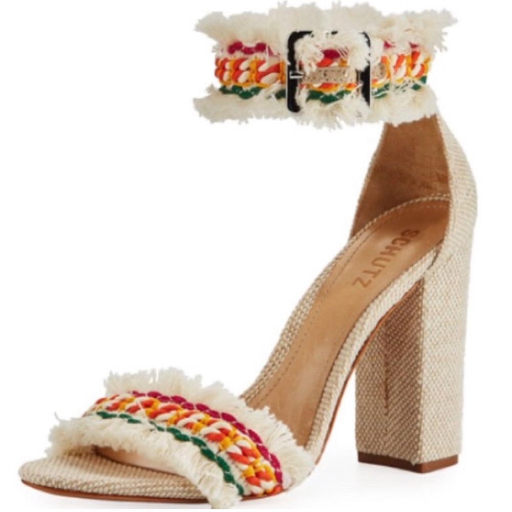 Schutz Zoola Woven Fringe Sandals